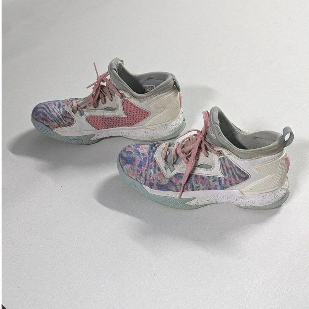 Y2K‎ Pastel Fairycore Adidas Dame Basketball Sneakers Tie Dye Pink Men's 7.5